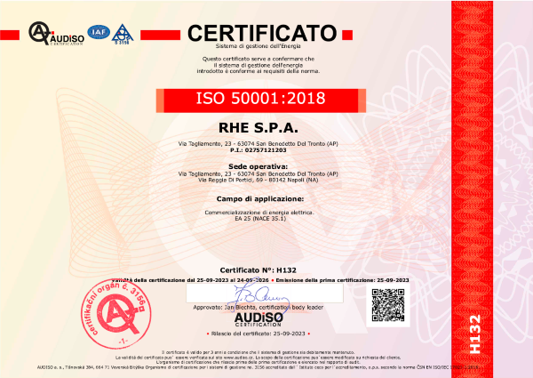 CERTIFICAZIONE 50001